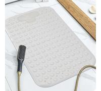 Shower Mat with Foot Massage Pad - Non Slip Bathtub Mat with Strong Suction Cups and Drain Holes - Quick Dry Bath Matts for Elderly & Kids Bathroom, Cream - 40 x 70 cm