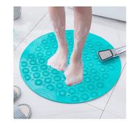 Shower Mats for Inside Shower, Shower Mats Non Slip Anti Mould for Elderly, Round Bath Mat with Suction Cup and Drain Hole for Massaging Feet(Green,30x30cm)