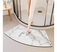 Shower Mats Non Slip Anti Mould,Fan-shaped Curved Diatom Mud Bath Rug,Super Absorbent Shower Floor Mats for Bathroom,Machine Washable Shower Mat (Style E,60 * 90CM)
