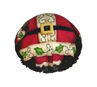 Shower Merry Christmas Print Cap For Women Reusable Waterproof, Double Layered Shower Hair Cap With Elastic Strap,One Size