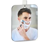 Shower Mirror Fogless for Shaving, Medium 20.5 x 15 .5Cm (Included Stainless Steel Hook ) Shaving Mirror for Shower,Shatterproof Plastic Small Wall Mirrors for Travel, Little, Camping, Hanging Espejos