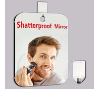 Shower Mirror Fogless for Shaving, Medium 8 x 6 inch Fogless Mirror for Shower, Small Wall Hanging Portable Travel Camping Mirrors, Unbreakable Handheld Locker Shave Mirror Makeup Plastic, Bathroom