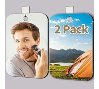 Shower Mirror Fogless for Shaving, Unbreakable Shaving Mirror for Shower,2 Pack Large 20 x 15.1 CM,Shatterproof Plastic Small Wall Mirrors for Travel, Little, Camping, Hanging Espejos