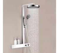 Shower Mixer Bar Shower Kit Chrome with Rainfall Tap Round