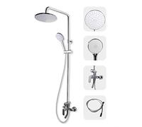 Shower Mixer System with 9" Shower Head, 3-Function Handheld Shower, Wall Rail, Water-Saving Bathroom Valve for Efficient Water Use