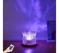 Shower Mood Light for Bathroom, 16 Colors Adjustable Northern Lights Projector, Aurora Light Galaxy Projector with Remote, LED Water Wave Sensory Lights for Bedroom, Living Room, Bathroom(Crown)
