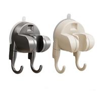 Shower Mount Bracket with High-Strength Suction Cup and 85 Degree Articulation for Precise Positioning on Flat Non-Porous Materials (White)