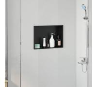Shower Niche Black Stainless Steel Recessed Shelf 45x30x9.5cm Minimalist Premium