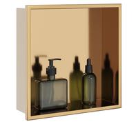 vidaXL Shower Niche Brushed Gold 32x32x9 cm Stainless Steel