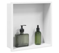 Shower Niche Brushed Silver 32x32x9 cm Stainless Steel Wall Insert Recess Shelf
