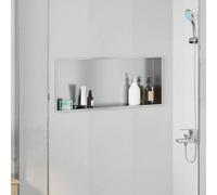 Shower Niche Brushed Silver 75 x 30 x 9.5 cm Stainless Steel Recessed Storage XL
