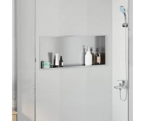 Shower Niche Brushed Silver 75 x 30 x 9.5 cm Stainless Steel Recessed Storage XL