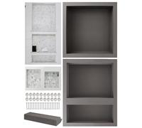 Shower Niche Insert Tile Ready - Bathroom Wall Niche for Shower Wall,Waterproof Insert Recessed Shelf for Bathroom Storage Bath Renovation/Remodel, 14"x12"+14"x18"x4"Depth(Inner)