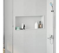 Shower Niche Matt White 75x30x9.5cm Stainless Steel Recessed Minimal ShowerShelf