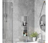 Shower Niche Shelf Silver 60x20x9.5cm Stainless Steel Recessed Storage Bathroom