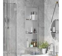 Shower Niche Shelf Stainless Steel Brushed Silver 90 x 30 x 9.5 cm Recessed Plus