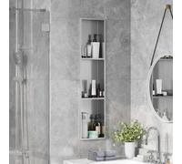 Shower Niche Shelf Stainless Steel Brushed Silver 90x20x9.5cm Recessed Built-In