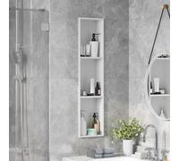 Shower Niche Shelf White 90x20x9.5cm Stainless Steel Matt Painted Wall Storage.