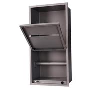 Shower Niche, Shower Niche, 304 Stainless Steel Shower Organiser, Embedded Wet Room Alcove, Shampoo Toiletry Toilet Paper Waterproof Storage Wall Shelf, Home Bedroom Bathroom ,Grey,20x40x12.5CM/7.88x