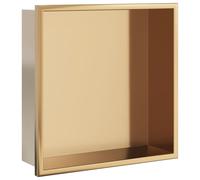vidaXL Shower Niche Brushed Gold 32x32x9 cm Stainless Steel