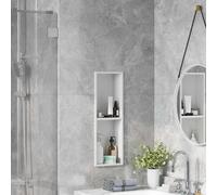 Shower Niche Stainless Steel Matt White 60x20x9.5cm Recessed Bathroom Shelf Unit