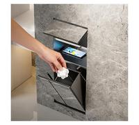 Shower Niche Trash Can, Built-in Waterproof Stainless Steel Bathroom Cabinet with Toilet Brush, Space-saving Hidden Design for Compact Spaces