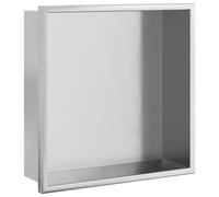 Shower Niche Wall Recessed Shelf Brushed Silver Stainless Steel vidaXL