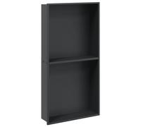 vidaXL Shower Niche Matt Black 32x62x9 cm Stainless Steel