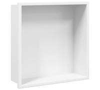 vidaXL Shower Niche Wall Recessed Shower Shelf Matt White Stainless Steel