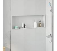 Shower Niche White 90x30x9.5cm Stainless Steel Recessed Minimalist Design Shelf