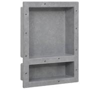 Shower Niche with 2 Compartments Matt Grey Home Bathroom Shampoo Shelf vidaXL