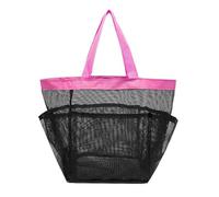 Shower Organizer Bag, Black Portable Mesh Shower for Ideal for Outdoor and Storage with Mesh and Crafted from Fabric Everything is Within Reach (Pink)