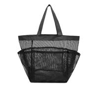 Shower Organizer Bag, Black Portable Mesh Shower for Ideal for Outdoor and Storage with Mesh and Crafted from Fabric Everything is Within Reach (Black)