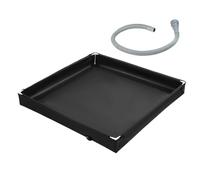 Shower Pan with Drain - Portable Floor Base, Outdoor Standing Wash | Lightweight Bathroom Supply, Compact Water Sensor for Hiking Camping RV Awning Road Trip Sun