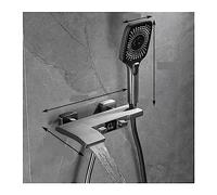 Shower Panel, Bathroom Shower Set Bathtub Shower Kit， White Bath Tap Waterfall Concealed Display Shower Set， Embedded Digital Shower(Gunmetal) LWX