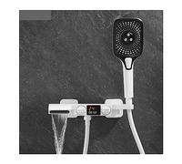 Shower Panel, Bathroom Shower Set Bathtub Shower Kit， White Bath Tap Waterfall Concealed Display Shower Set， Embedded Digital Shower(Gunmetal) LWX