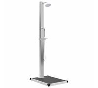 vidaXL Outdoor Shower With Tray Wpc Stainless Steel, Grey