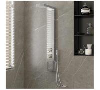 Shower Panel Silver 201 Stainless Steel 15x47x114cm 4-Function Rainfall Handheld