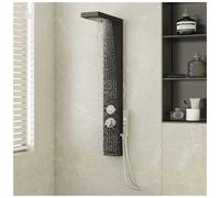 Shower Panel System Brushed 201 Stainless Steel 15x47x114cm Matte Black Jets Pro