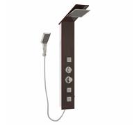 Shower Panel System Glass Brown Rain Mixer Faucet Set Bath Jet vidaXL