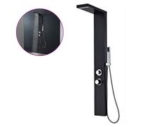 Shower Panel System Matte Black 201 Stainless Steel 15x47x114cm Rainfall SpaJets