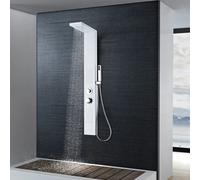 Shower Panel System Stainless Steel 201 Brushed White 15x47x114cm &Jets Handset