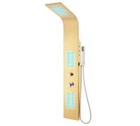 Shower Panel System Stainless Steel 201 Gold Curved Bathtub Unit vidaXL