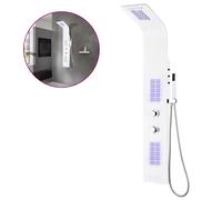 vidaXL Shower Panel Unit Aluminium 20x44x130cm White Bathroom Tower System