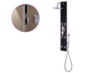 Shower Panel Unit Glass 18x42.1x120cm Black Bathroom Jet Column Wall vidaXL