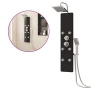 Shower Panel Unit Glass Home Rain Mixer Shower Bath Jet Black/White vidaXL
