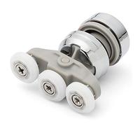 Shower Part Shower Door Triple Wheel Rollers/Runners Diameter 18.5mm Shower Door Replacement Parts Triple Rollers Swivel Axis Chrome Clip 1x KH1