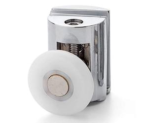 Shower Part Single Height Adjustable Top Shower Door Roller/Wheel/Runner, Diameter 23mm, Thickness 5.8mm, Chrome plated Plastic, Replacement Parts, 2x L089