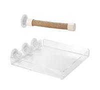 Shower Perch for Parrots Portable Window Mount Stand with Poop Tray | Parrot Perch Stand for Cockatiel Conure Lovebirds Wall Mirror Car Bathroom Travel