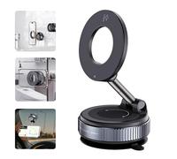Shower Phone Holder，360° Adjustable Vacuum Magnetic Phone Mount Shower/ Car/ Gym/ Mirror/ Kitchen/ Smooth Surface, Compatible with iPhone 17 Pro Max 16 15 14 13 12 Plus and All Smartphones (Black)